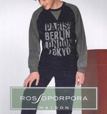PIGIAMA BAMBINO RAGAZZO GIROCOLLO TERMO COTONE STAMPA POLSINI MARCA ROSSOPORPORA ART.BORIS