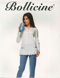 PIGIAMA DONNA RAGAZZA TERMO COTONE SCOOLO V FANTASIA BOTTONI FIOCCHI MARCA BOLLICINE ART.NINFA