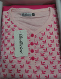 PIGIAMA DONNA RAGAZZA TERMO COTONE SCOOLO V FANTASIA BOTTONI FIOCCHI MARCA BOLLICINE ART.NINFA
