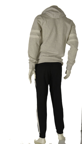 TUTA UOMO RAGAZZO FELPATA APERTA ZIP TASCHE CAPPUCCIO POLSINI MARCA LOTTO ART.217047