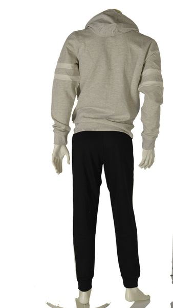 TUTA UOMO RAGAZZO FELPATA APERTA ZIP TASCHE CAPPUCCIO POLSINI MARCA LOTTO ART.217047