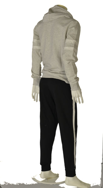 TUTA UOMO RAGAZZO FELPATA APERTA ZIP TASCHE CAPPUCCIO POLSINI MARCA LOTTO ART.217047
