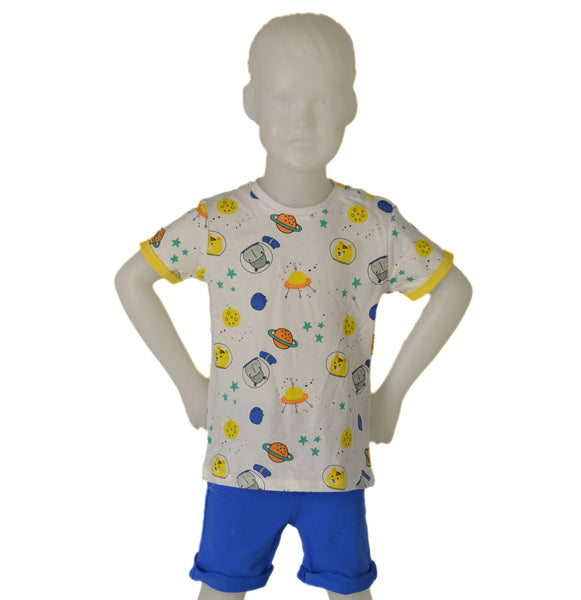 MAGLIETTA T-SHIRT BAMBINO PURO COTONE GIROCOLLO UFO MARCA LOSAN ART.2171000AL