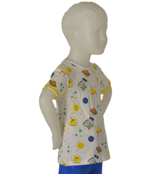 MAGLIETTA T-SHIRT BAMBINO PURO COTONE GIROCOLLO UFO MARCA LOSAN ART.2171000AL