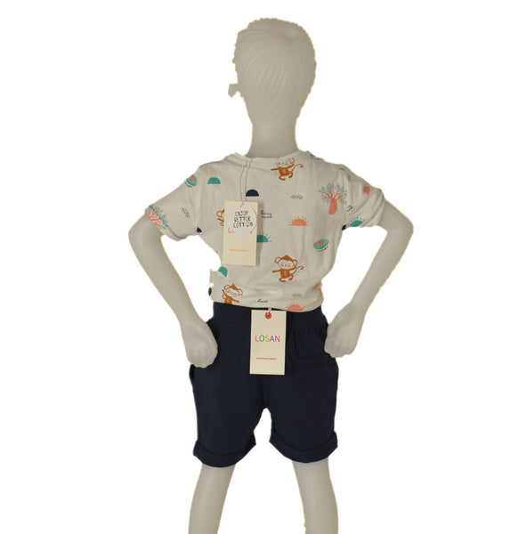 PANTALONCINO BAMBINO JERSEY PURO COTONE VITA REGOLABILE TASCHE MARCA LOSAN ART.2156602AL