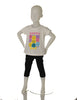 T-SHIRT BAMBINA MEZZA MANICA STONDATA STAMPA SMILE INSERTI MARCA LOSAN ART.216-1009AL