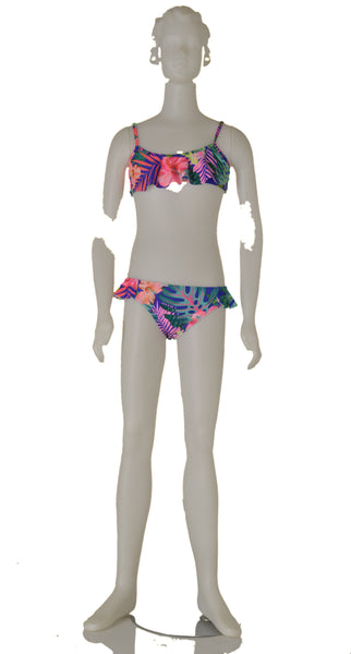 BIKINI RAGAZZINA FASCIA REGOLABILE FLOREALE MARCA LOSAN ART.21G-4043AL