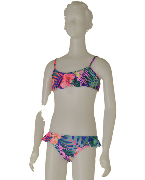 BIKINI RAGAZZINA FASCIA REGOLABILE FLOREALE MARCA LOSAN ART.21G-4043AL