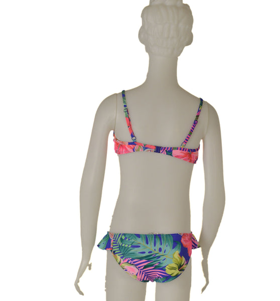 BIKINI RAGAZZINA FASCIA REGOLABILE FLOREALE MARCA LOSAN ART.21G-4043AL