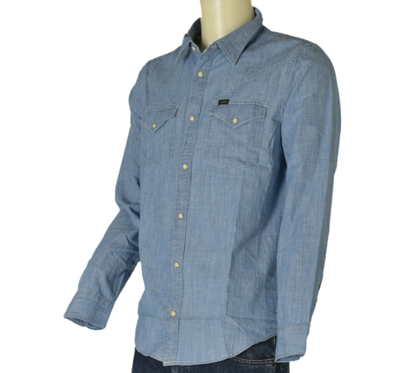 CAMICIA JEANS UOMO COTONE BOTTONI TASCHINE MARCA LEE ART.L66WNS35