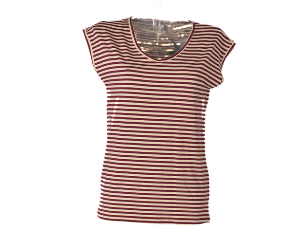 T-SHIRT DONNA GIROCOLLO MANICA SCESA RIGHE MARCA SILCO ART.982