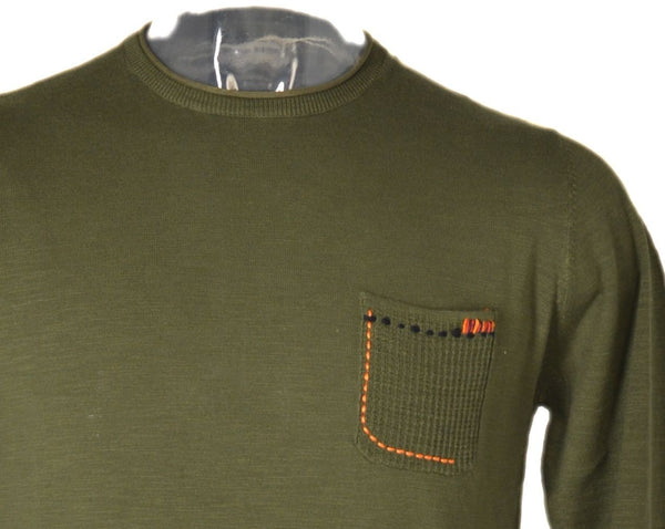 MAGLIONE UOMO GIROCOLLO TASCHINO BORDO MARCA URBANRING ART.20010