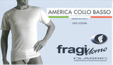 MAGLIA FRAGI UOMO RAGAZZO PURO COTONE MEZZA MANICA ART.AMERICA COLLO BASSO - SET DI 2 PEZZI