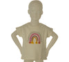 T-SHIRT BAMBINA MEZZA MANICA GIROCOLLO STAMPA NAPPINE PAILLETTE MARCA LOSAN ART.216-1002AL