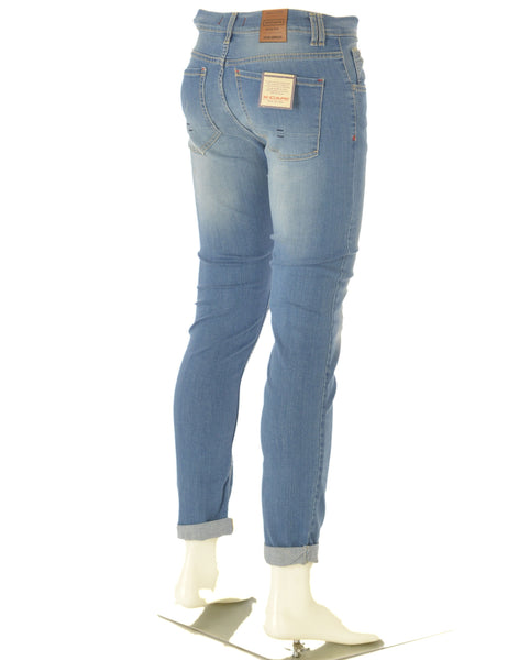 JEANS UOMO ZIP BOTTONE SCHIARITO MARCA INCOR ART.BRONZO