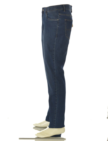 JEANS UOMO ZIP BOTTONE CINQUE TASCHE SCURO MARCA WAMPUM ART.11704-1E14