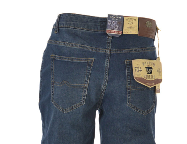 JEANS UOMO ZIP BOTTONE CINQUE TASCHE SCURO MARCA WAMPUM ART.11704-1E14