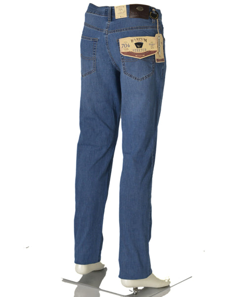 JEANS UOMO ZIP BOTTONE CINQUE TASCHE CHIARO LEGGERO MARCA WAMPUM ART.11704-1D19