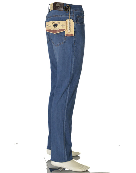 JEANS UOMO ZIP BOTTONE CINQUE TASCHE CHIARO LEGGERO MARCA WAMPUM ART.11704-1D19