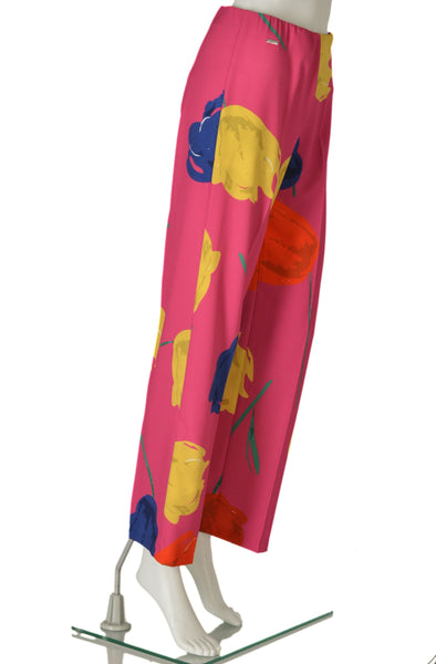 PANTALONI DONNA ZIP MORBIDI FANTASIA MARCA EMANUELA COSTA ART.35365