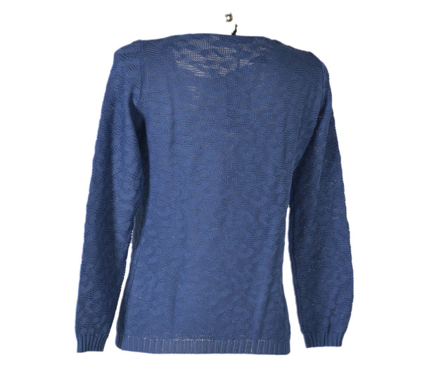 MAGLIONE DONNA COTONE GIROCOLLO MANICA LUNGA TINTA UNITA MARCA MAGLIFICIO DI NIBIONNO ART.S615107
