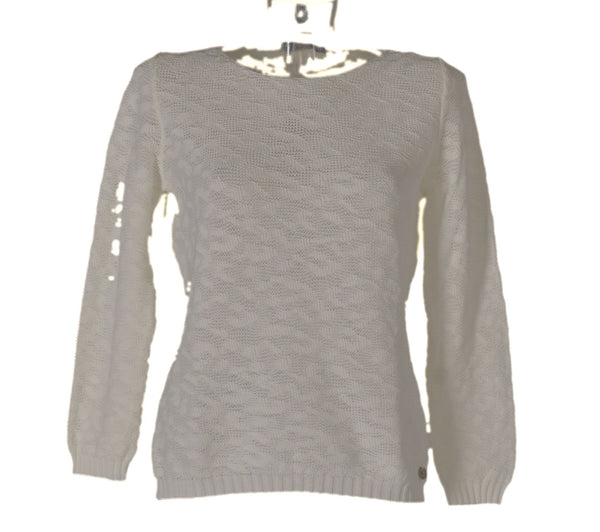MAGLIONE DONNA COTONE GIROCOLLO MANICA LUNGA TINTA UNITA MARCA MAGLIFICIO DI NIBIONNO ART.S615107