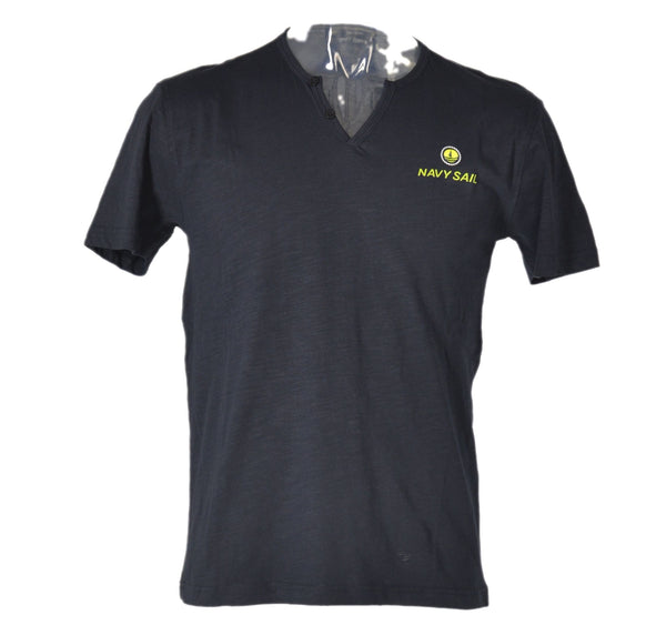 T-SHIRT UOMO COTONE MEZZA MANICA SCOLLO BOTTONI MARCA NAVY SAIL ART.22NS58