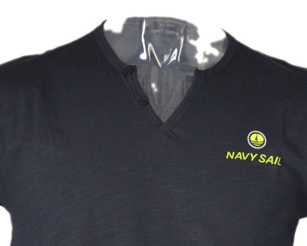 T-SHIRT UOMO COTONE MEZZA MANICA SCOLLO BOTTONI MARCA NAVY SAIL ART.22NS58
