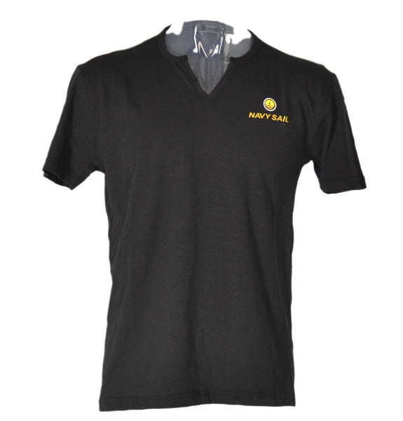 T-SHIRT UOMO COTONE MEZZA MANICA SCOLLO BOTTONI MARCA NAVY SAIL ART.22NS58