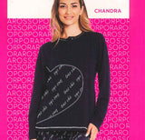 PIGIAMA DONNA COTONE SERAFINO CUORE STAMPA POLSINI MARCA ROSSOPORPORA ART.CHANDRA