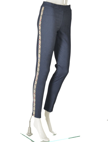 LEGGINGS DONNA ELASTICO BANDA STRETTI MARCA ELMA ART.6039