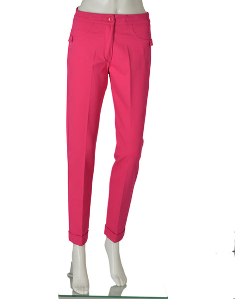 LEGGINGS DONNA ZIP BOTTONE ELASTICO RISVOLTO STRETTO MARCA G.P.C EMANUELA COSTA ART.35343