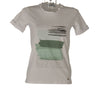 T-SHIRT DONNA MEZZA MANICA GIROCOLLO SPACCHETTI RISVOLTO STAMPA MARCA MAGLIFICIO DI NIBIONNO ART.S615904C