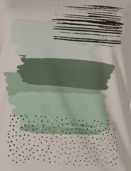 T-SHIRT DONNA MEZZA MANICA GIROCOLLO SPACCHETTI RISVOLTO STAMPA MARCA MAGLIFICIO DI NIBIONNO ART.S615904C