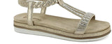 sandalo In Blu art SA00033 zeppa paiette elastico comodo
