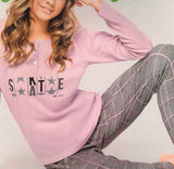 PIGIAMA DONNA RAGAZZA TERMO COTONE SERAFINO QUADRI MARCA INFIORE ART.650863