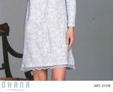 CAMICIA DA NOTTE DONNA TERMO COTONE SERAFINO TASCA FIORI PIZZO MARCA OHANA ART.21176