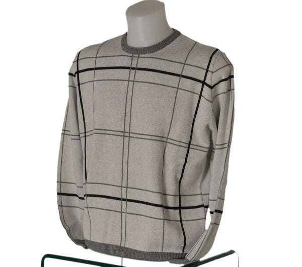 MAGLIONE UOMO GIROCOLLO POLSINI FASCIA RIGHE MARCA 20 TERZI ART.1070/80