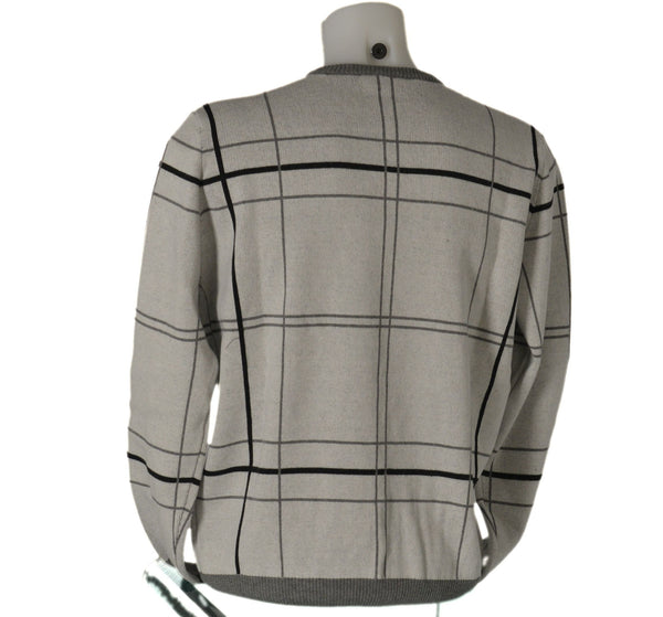 MAGLIONE UOMO GIROCOLLO POLSINI FASCIA RIGHE MARCA 20 TERZI ART.1070/80