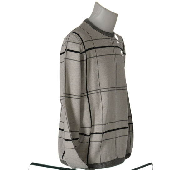 MAGLIONE UOMO GIROCOLLO POLSINI FASCIA RIGHE MARCA 20 TERZI ART.1070/80