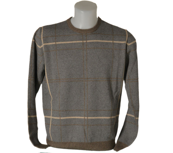 MAGLIONE UOMO GIROCOLLO POLSINI FASCIA RIGHE MARCA 20 TERZI ART.1070/80