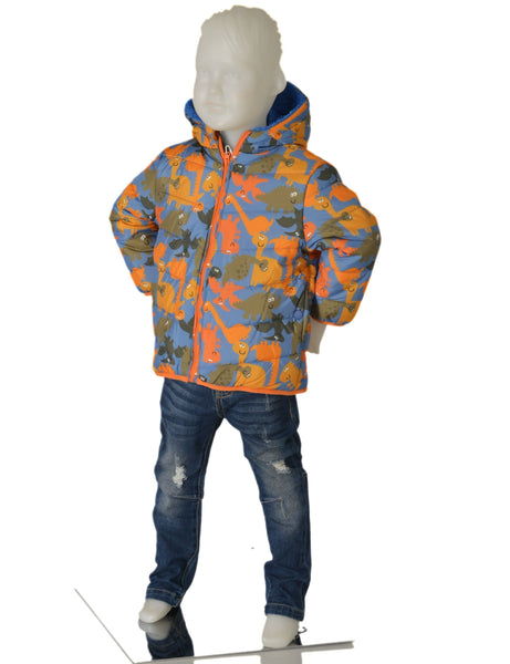GIUBBETTO IMBOTTITO DINOSAURO ZIP TASCHE CAPPUCCIO MARCA LOSAN ART.2272000AL