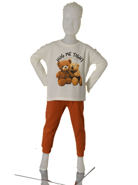 MAGLIA BAMBINA MANICA LUNGA GIROCOLLO ORSO FIORI MARCA LOSAN ART.226-1203AL