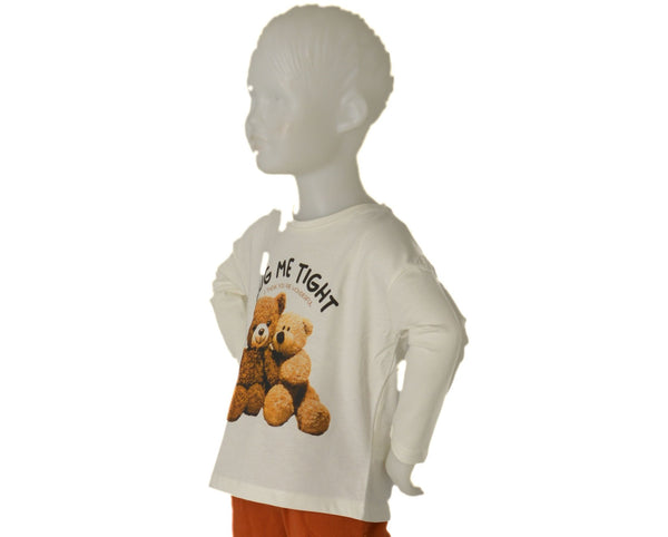 MAGLIA BAMBINA MANICA LUNGA GIROCOLLO ORSO FIORI MARCA LOSAN ART.226-1203AL
