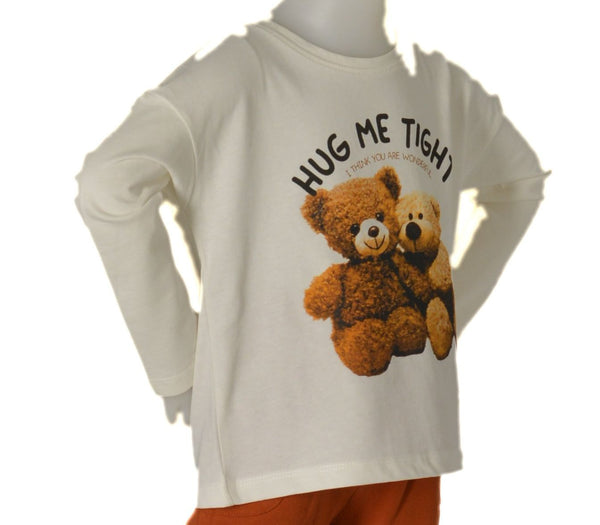MAGLIA BAMBINA MANICA LUNGA GIROCOLLO ORSO FIORI MARCA LOSAN ART.226-1203AL