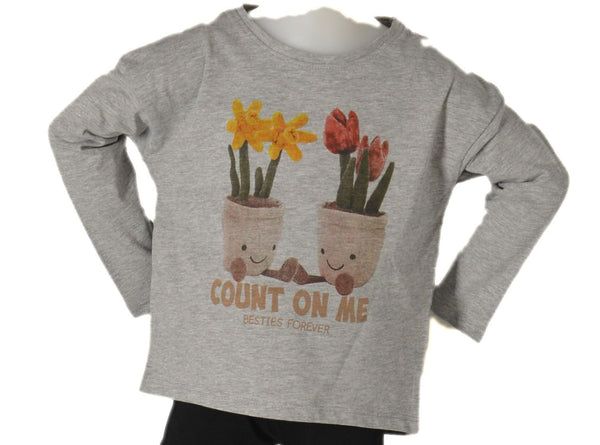 MAGLIA BAMBINA MANICA LUNGA GIROCOLLO ORSO FIORI MARCA LOSAN ART.226-1203AL