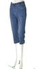 JEGGINGS DONNA ELASTICO TASCHE TRE QUARTI LARGHI STRASS MARCA EMANUELA COSTA ART.EC6482