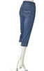 JEGGINGS DONNA ELASTICO TASCHE TRE QUARTI LARGHI STRASS MARCA EMANUELA COSTA ART.EC6482