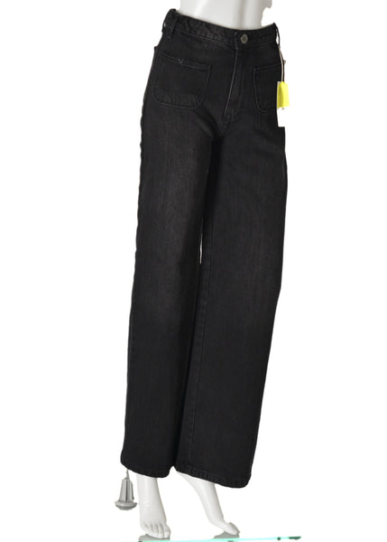 JEANS DONNA ZIP BOTTONE TASCHE LARGO ZAMPA MARCA LOSAN ART.222-9008AL
