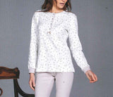 PIGIAMA DONNA RAGAZZA SERAFINO FIORI TERMO COTONE MARCA OHANA ART.21199